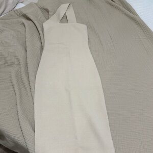 Express Elegant Beige Halter Dress